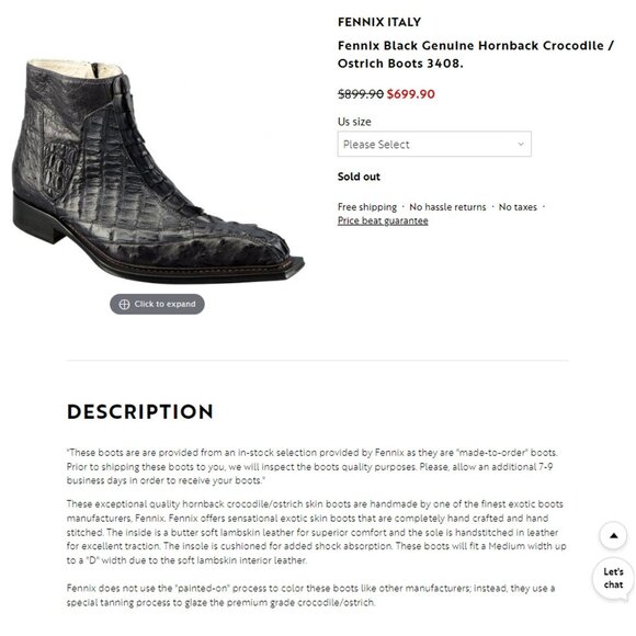 Exotic Fennix Italy Hornback Crocodile Ostrich Brown sz 9 Chelsea Dress Zip Boot - Picture 5 of 16